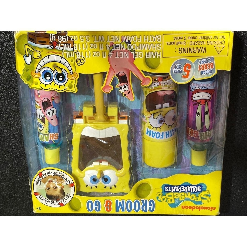 Nickelodeon SpongeBob SquarePants Groom & Go 5 Piece Bath Set Ocean Berry Scent